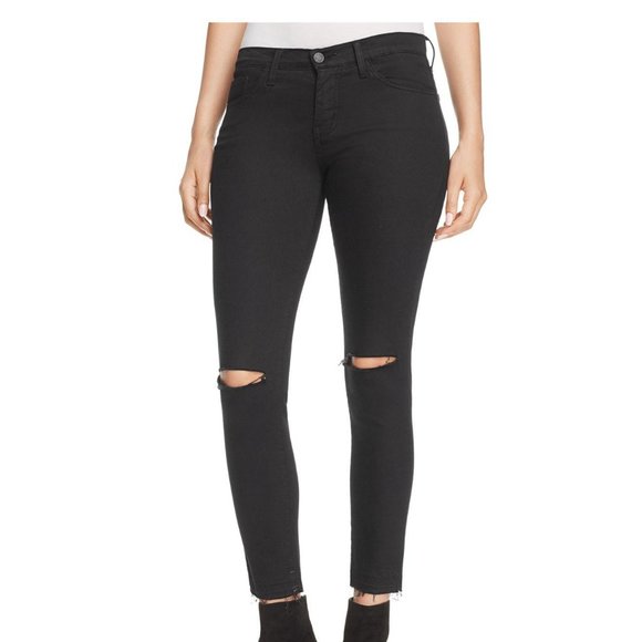 Flying Monkey Denim - FLYING MONKEY Ripped Knee Skinny Jeans In Black